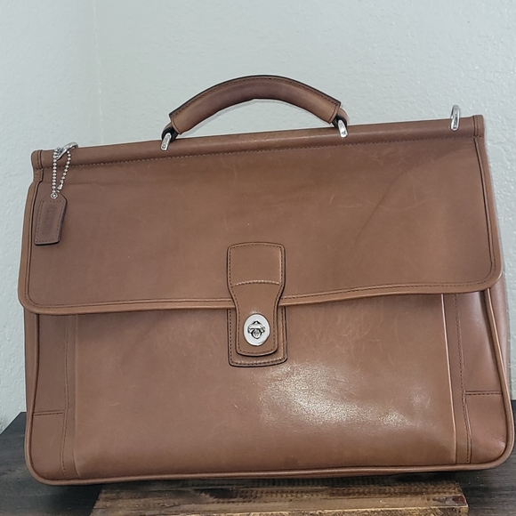 COACH Leather Bag Unisex Briefcase/Commuter No. A063-6456 Tan/ Camel. NO STRAP - Picture 1 of 15